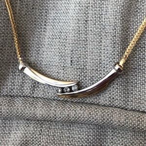 Diamond necklace with 14k gold